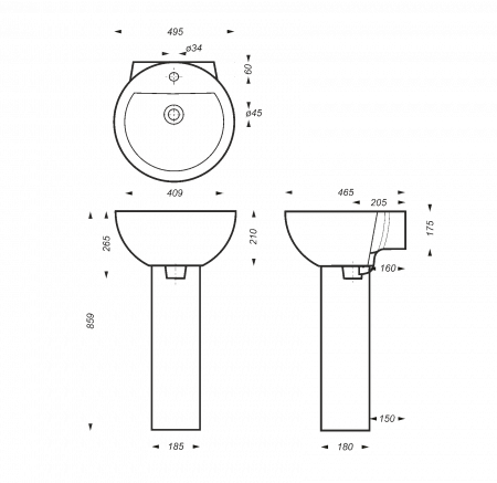 Раковина Sanita Luxe Art Luxe ARTSLWB01 белая